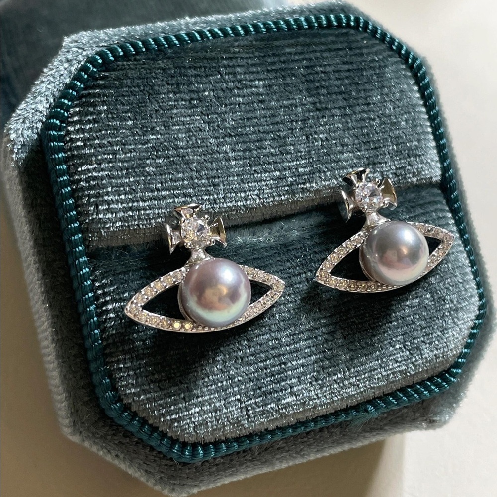 Vivienne Westwood Silver Earrings with Pearls